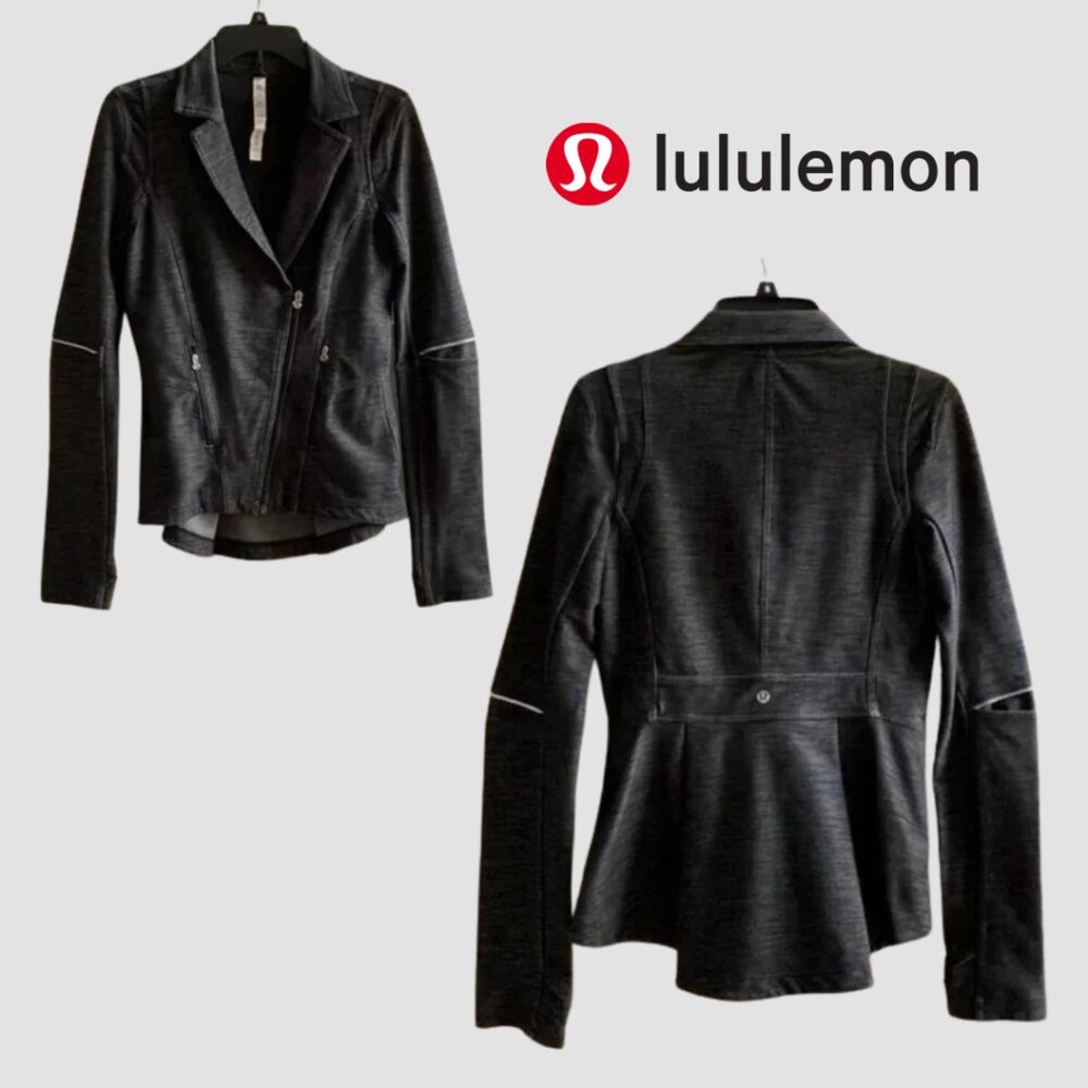 🍋 NWOT ♡ Lululemon Peplum Asymmetrical Zip Jacket (dark heathered grey)